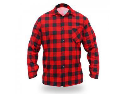Koszula flanelowa DEDRA BH51F1-XXL czerwona, rozmiar XXL, 100% bawełna