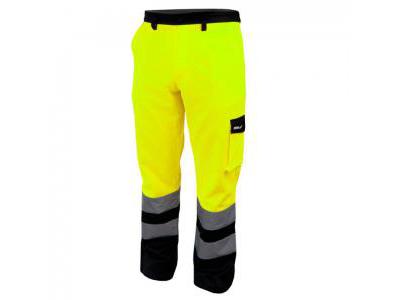 Spodnie ochronne DEDRA BH81SP1-L, odblaskowe, rozmiar L, żółte